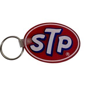 STP Keychain Red & White Logo Rubber